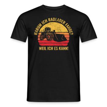 Radlader Bauarbeiter Spruch | Retro Vintage - Männer T-Shirt - Schwarz - Vorne - AI Model Male 178 light (178cm)
