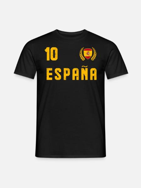 Spanien Spanier Trikot Retro Vintage Fußball - Männer T-Shirt - Schwarz