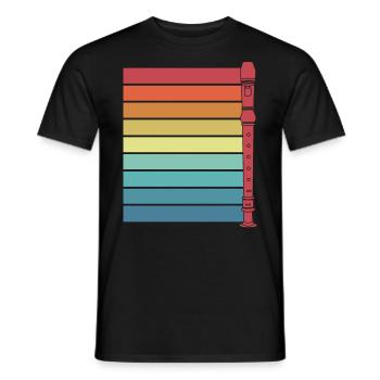 Blockflöte Retro - Männer T-Shirt - Schwarz - Vorne - AI Model Male 178 light (178cm)