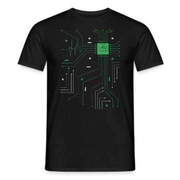 Admin Administrator CPU Computer Herz - Männer T-Shirt - Schwarz - Vorne - AI Model Male 178 light (178cm)