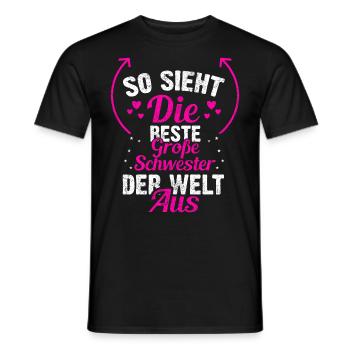 So sieht die beste große Schwester der Welt aus - Männer T-Shirt - Schwarz - Vorne - AI Model Male 178 light (178cm)