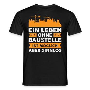 Bauleiter Geschenkidee Baustelle Geschenk - Männer T-Shirt - Schwarz - Vorne - AI Model Male 178 light (178cm)