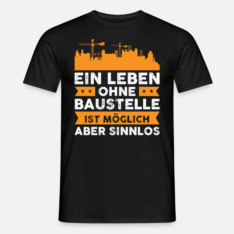 Bauleiter Geschenkidee Baustelle Geschenk - Männer T-Shirt - Schwarz