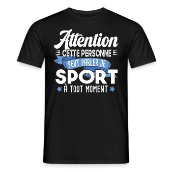 Prof de sport professeur métier cadeau humour - T-shirt homme - noir - Devant - AI Model Male 178 light (178cm)