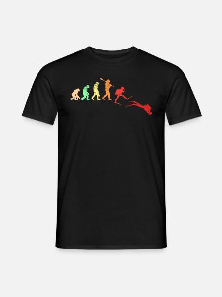 Tauchen Taucher Retro Vintage Evolution - Männer T-Shirt - Schwarz