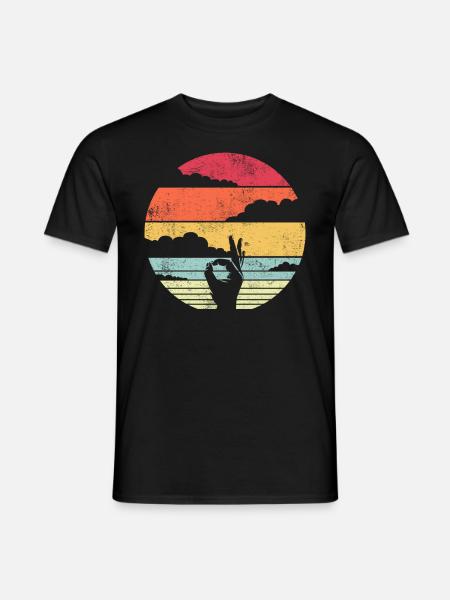 Reingeguckt Hand Coole Finger Fun Humor Geschenk - Männer T-Shirt - Schwarz