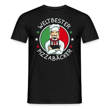Weltbester Pizzabäcker - Männer T-Shirt - Schwarz - Vorne - AI Model Male 178 light (178cm)