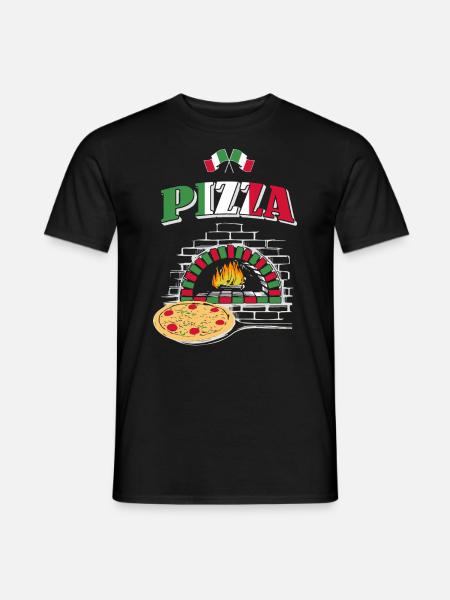Pizza Pizzabäcker - Männer T-Shirt - Schwarz