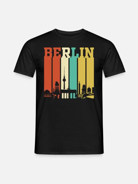 Berlin Berliner Retro Geschenk - Männer T-Shirt - Schwarz