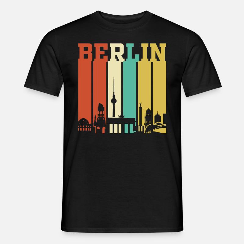Berlin Berliner Retro Geschenk - Männer T-Shirt - Schwarz