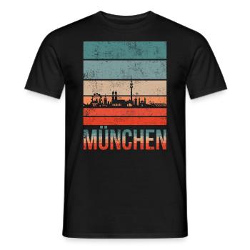München Skyline - Männer T-Shirt - Schwarz - Vorne - AI Model Male 178 light (178cm)