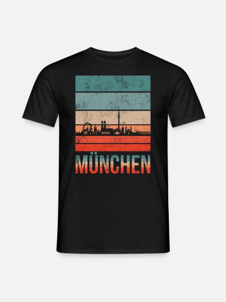 München Skyline - Männer T-Shirt - Schwarz