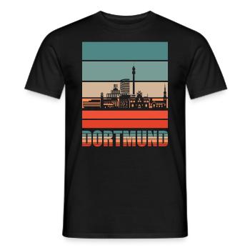 Dortmund Dortmunder Skyline Geschenkidee - Männer T-Shirt - Schwarz - Vorne - AI Model Male 178 light (178cm)