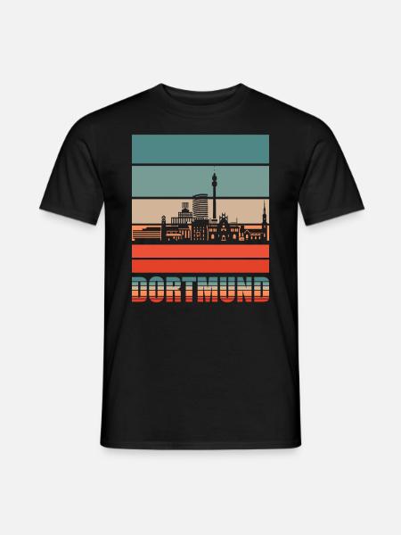 Dortmund Dortmunder Skyline Geschenkidee - Männer T-Shirt - Schwarz