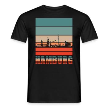 Hamburg HH Hansestadt Hamburger Geschenk - Männer T-Shirt - Schwarz - Vorne - AI Model Male 178 light (178cm)