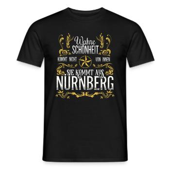 Wahre Schönheit kommt aus Nürnberg - Männer T-Shirt - Schwarz - Vorne - AI Model Male 178 light (178cm)