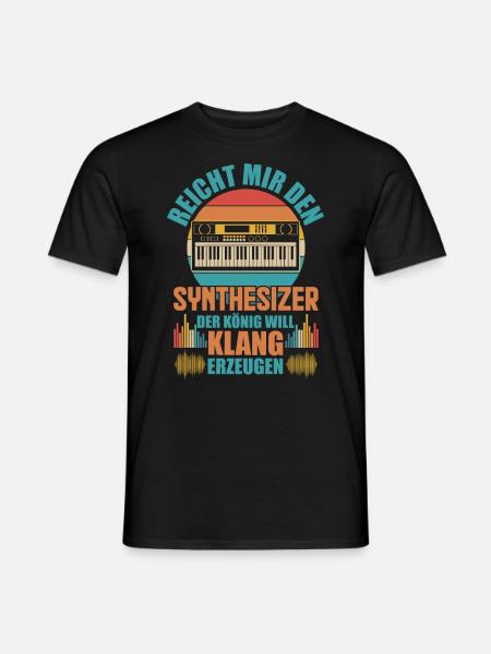 Retro Synthesizer Analog Keyboard - Männer T-Shirt - Schwarz