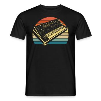 Analog Retro Synthesizer Geschenk - Männer T-Shirt - Schwarz - Vorne - AI Model Male 178 light (178cm)