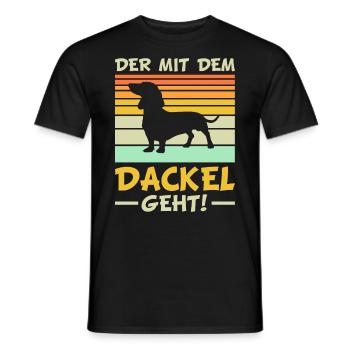 Dackel Geschenke | Lustiger Dackel Spruch - Männer T-Shirt - Schwarz - Vorne - AI Model Male 178 light (178cm)