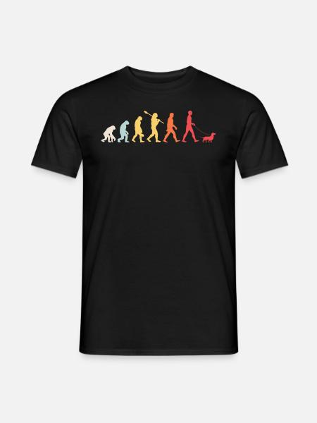 Dackel Evolution Retro - Männer T-Shirt - Schwarz