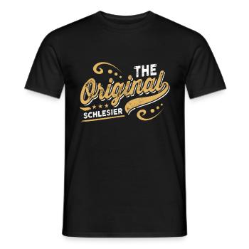 The original Schlesener - Männer T-Shirt - Schwarz - Vorne - AI Model Male 178 light (178cm)