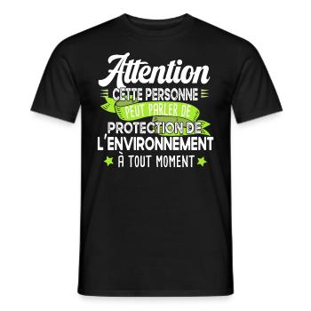 Protection environnement écologie Terre cadeau - T-shirt homme - noir - Devant - AI Model Male 178 light (178cm)