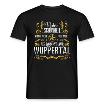 Wahre Schönheit kommt aus Wuppertal - Männer T-Shirt - Schwarz - Vorne - AI Model Male 178 light (178cm)