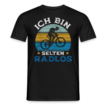 Ich bin selten radlos Retro Vintage - Männer T-Shirt - Schwarz - Vorne - AI Model Male 178 light (178cm)
