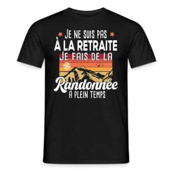 Retraite retraité randonnée randonneur randonneuse - T-shirt homme - noir - Devant - AI Model Male 178 light (178cm)
