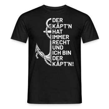 Segeln Kapitän Anker Geschenkidee - Männer T-Shirt - Schwarz - Vorne - AI Model Male 178 light (178cm)