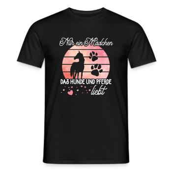 Ich mag Pferde, Hunde & 3 Leute Pferd - Männer T-Shirt - Schwarz - Vorne - AI Model Male 178 light (178cm)