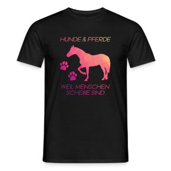 Hunde & Pferde Pferd - Männer T-Shirt - Schwarz - Vorne - AI Model Male 178 light (178cm)