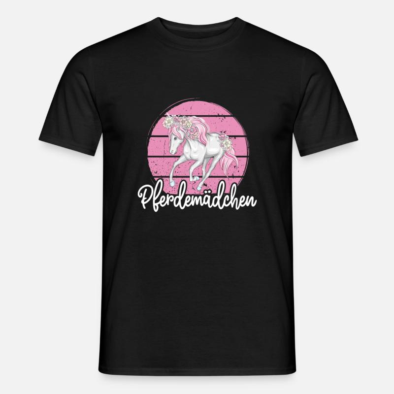 Pferdemädchen Pferd - Männer T-Shirt - Schwarz