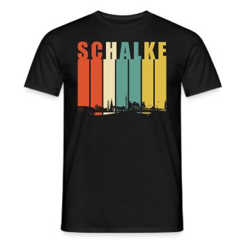 Gelsenkirchen Schalke Retro Skyline - Männer T-Shirt - Schwarz - Vorne - AI Model Male 178 light (178cm)