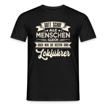 Gott schuf Lokführer besser Eisenbahn - Männer T-Shirt - Schwarz - Vorne - AI Model Male 178 light (178cm)