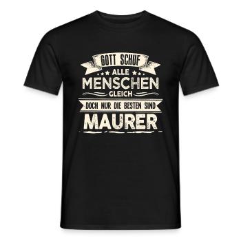 Gott schuf Maurer besser Bau - Männer T-Shirt - Schwarz - Vorne - AI Model Male 178 light (178cm)