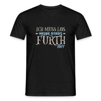 Muss los Fürth ruft Fürther - Männer T-Shirt - Schwarz - Vorne - AI Model Male 178 light (178cm)