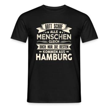 Gott schuf Hamburger anders Hafen - Männer T-Shirt - Schwarz - Vorne - AI Model Male 178 light (178cm)