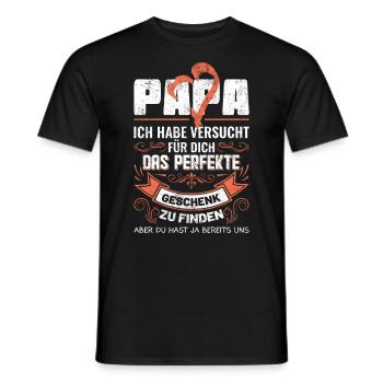 Papa Kinder Tochter Sohn Geschenkideen - Männer T-Shirt - Schwarz - Vorne - AI Model Male 178 light (178cm)