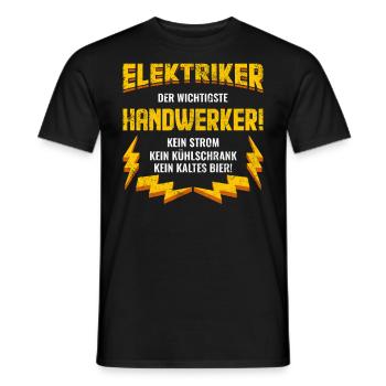 Elektriker Vintage | Lustige Elektriker Sprüche - Männer T-Shirt - Schwarz - Vorne - AI Model Male 178 light (178cm)