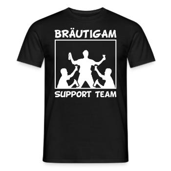 JGA Männer Junggesellenabschied Support Team - Männer T-Shirt - Schwarz - Vorne - AI Model Male 178 light (178cm)