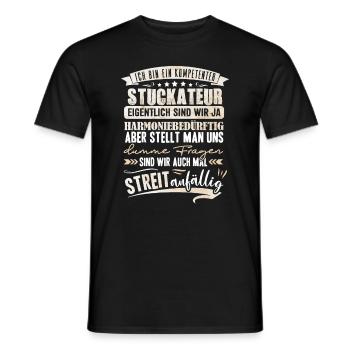 Kompetenter Stuckateur Gipser - Männer T-Shirt - Schwarz - Vorne - AI Model Male 178 light (178cm)