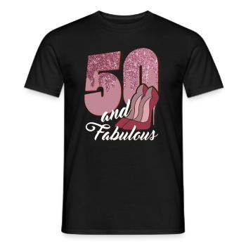 Birthday 50 years 50th birthday 50 and fabulous - Men's T-Shirt - black - Front - AI Model Male 178 light (178cm)