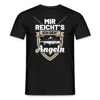 Angler Angeln Sprüche | Mir reichts ich geh angeln - Männer T-Shirt - Schwarz - Vorne - AI Model Male 178 light (178cm)