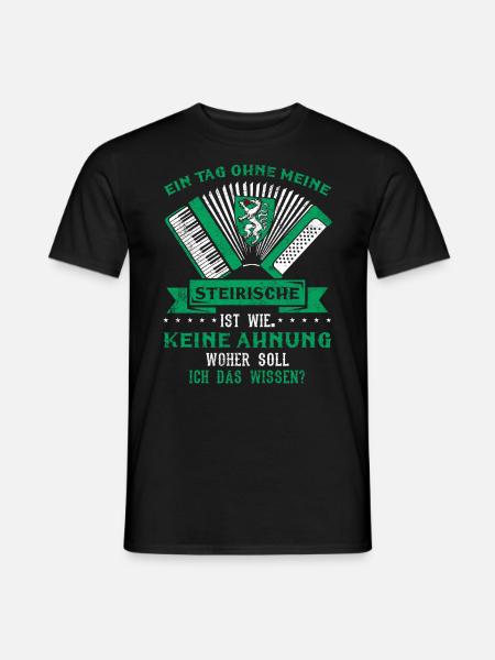 Steirische Ziehharmonika - Männer T-Shirt - Schwarz