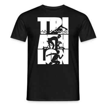 Triathlon Ausdauer Sport - Männer T-Shirt - Schwarz - Vorne - AI Model Male 178 light (178cm)