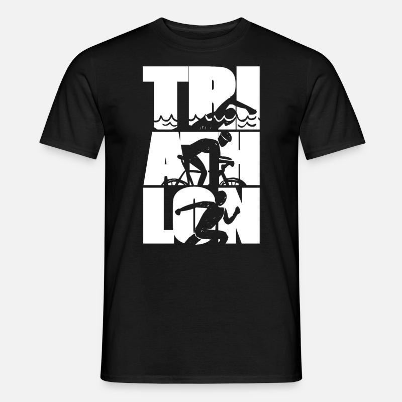 Triathlon Ausdauer Sport - Männer T-Shirt - Schwarz