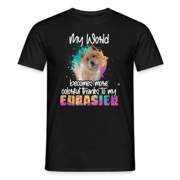 Colorful world thanks to my Eurasier dog - T-shirt homme - noir - Devant - AI Model Male 178 light (178cm)