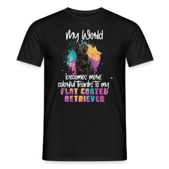Thanks to my Flat coated retriever dog - Männer T-Shirt - Schwarz - Vorne - AI Model Male 178 light (178cm)