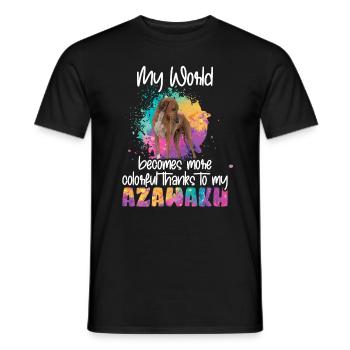 Colorful world thanks to my Azawakh dog - T-shirt homme - noir - Devant - AI Model Male 178 light (178cm)
